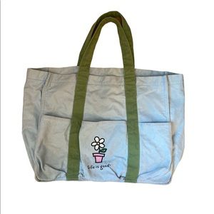 Life is good large tote bag